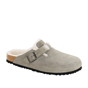 Birkenstock Boston Fell Stone Coin כפכפי בירקנשטוק בוסטון פרווה סטון