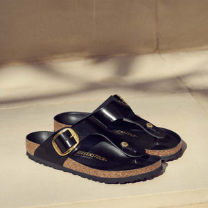 Birkenstock Gizeh Big Buckle High-Shine Black גיזה אבזם שחור לק