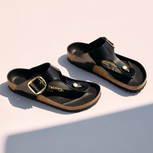 Birkenstock Gizeh Big Buckle High-Shine Black גיזה אבזם שחור לק