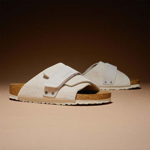 Birkenstock Kyoto Modern Suede Antique White כפכפי בירקנשטוק לנשים