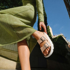 Birkenstock Arizona PAP Chunky Warm Sand כפכפי בירקנשטוק אריזונה צאנקי סנד לנשים