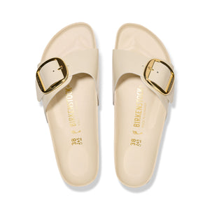 Birkenstock Madrid Big Buckle High Shine Ecru כפכפי בירקנשטוק מדריד אבזם קרם לנשים