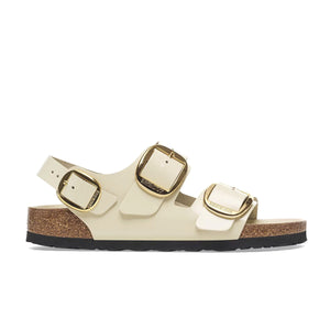 Birkenstock Milano Big Buckle High-Shine Ecru סנדלי בירקנשטוק מילאנו אבזם בז