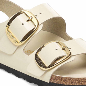 Birkenstock Milano Big Buckle High-Shine Ecru סנדלי בירקנשטוק מילאנו אבזם בז