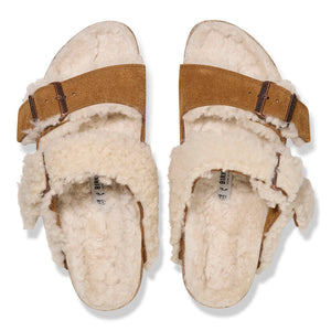 Birkenstock Arizona Split Teddy Parts Rivet Logo Mink בירקנשטוק אריזונה ספליט טדי מינק
