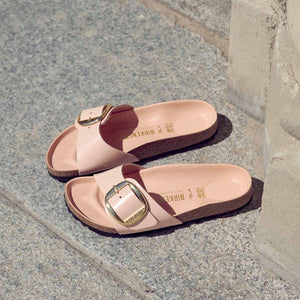 Birkenstock Madrid Big Buckle High Shine New Beige כפכפי בירקנשטוק מדריד אבזם בז