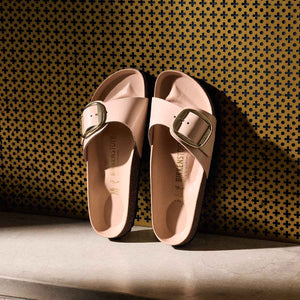 Birkenstock Madrid Big Buckle High Shine New Beige כפכפי בירקנשטוק מדריד אבזם בז