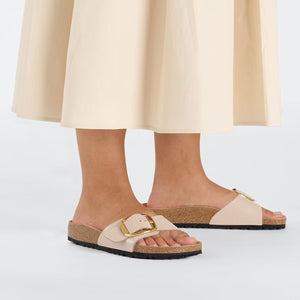 Birkenstock Madrid Big Buckle High Shine New Beige כפכפי בירקנשטוק מדריד אבזם בז