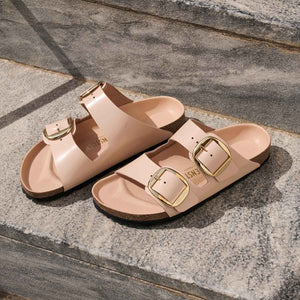 Birkenstock Arizona Big Buckle High Shine New Beige בירקנשטוק כפכפי נשים