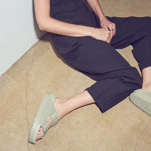 Birkenstock Arizona PAP Flex Platform Mineral Gray אריזונה פלקס פלטפורם אפור