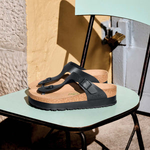 Birkenstock Gizeh PAP Flex Platform Black כפכפי בירקנשטוק לנשים גיזה פלטפורם שחור