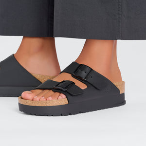 Birkenstock Arizona PAP Flex Platform Black כפכפי בירקנשטוק לנשים אריזונה פלקס שחור