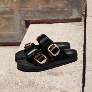 Birkenstock Arizona BB EXQ High-Shine Black כפכפי בירקנשטוק אריזונה אבזם שחור