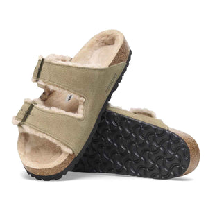Birkenstock Arizona Shearling Taupe בירקנשטוק אריזונה פרווה טיופ כפכפי נשים