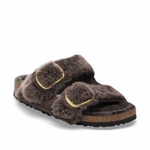 Birkenstock Arizona Big Buckle Teddy Concr Gray כפכפי נשים בירקנשטוק