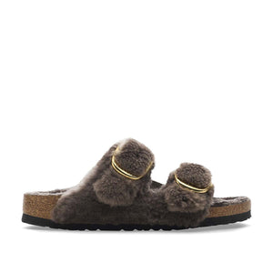 Birkenstock Arizona Big Buckle Teddy Concr Gray כפכפי נשים בירקנשטוק