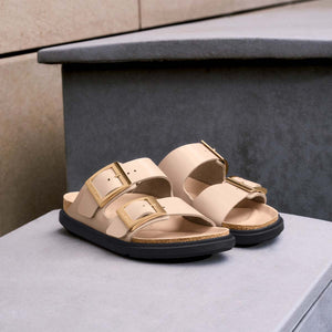 Birkenstock Arizona Droplet Buckle High-Shine New Beige כפכפי בירקנשטוק אריזונה דרופלט אבזם