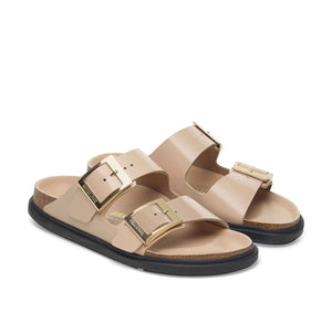 Birkenstock Arizona Droplet Buckle High-Shine New Beige כפכפי בירקנשטוק אריזונה דרופלט אבזם