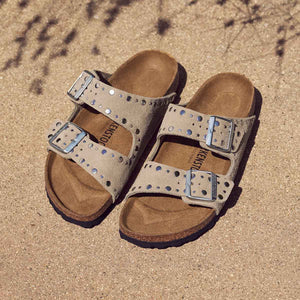 Birkenstock Arizona Rivet Border Taupe כפכפי בירקנשטוק אריזונה טיופ