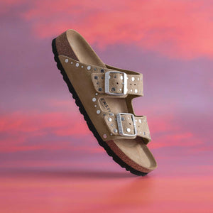 Birkenstock Arizona Rivet Border Taupe כפכפי בירקנשטוק אריזונה טיופ