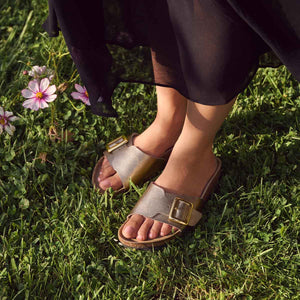 Birkenstock Catalina Cushion Buckle Graceful Taupe כפכפי קטלינה אבזם טיופ