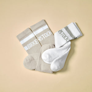Birkenstock Cotton Tennis Socks Stone Coin White גרבי בירקנשטוק יוניסקס