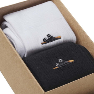 Birkenstock Set Slub Black White זוג גרבי בירקנשטוק שחור ולבן