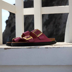 Birkenstock Arizona Droplet Buckle Zinfandel High Shine כפכפי בירקנשטוק אריזונה לנשים