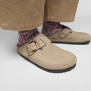 Birkenstock Boston Big Buckle Tabacco Brown כפכפי נשים בוסטון אבזם גדול חום טבק