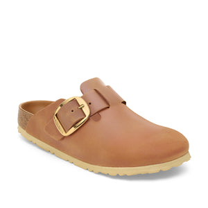 Birkenstock Boston Big Buckle Cognac כפכפי בירקנשטוק לנשים בוסטון אבזם גדול קוניאק