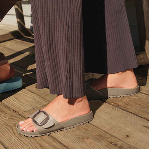 Birkenstock Madrid Big Buckle EVA Gray Taupe כפכפי בירקנשטוק מדריד לנשים