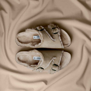 Birkenstock Zurich Lammfell Taupe כפכפי בירקנשטוק יוניסקס ציריך טיופ