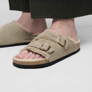 Birkenstock Zurich Lammfell Taupe כפכפי בירקנשטוק יוניסקס ציריך טיופ