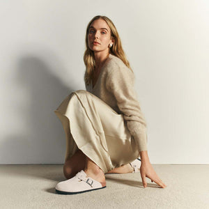 Birkenstock Boston BS Oyster Tonal Fb Unisex כפכפי בירקנשטוק בוסטון אויסטר