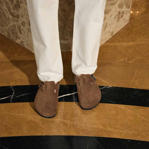 Birkenstock Boston BS Dark Tea Tonal Unisex כפכפי בירקנשטוק בוסטון תה כהה טונאל