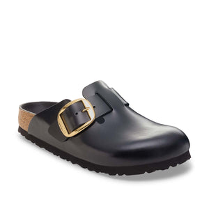 Birkenstock Boston Big Buckle Black Amalfi כפכפי בוסטון אבזם גדול שחור אמלפי לנשים