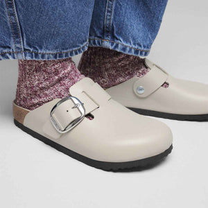 Birkenstock Boston Big Buckle Amalfi Oyster כפכפי בירקנשטוק בוסטון לנשים אויסטר