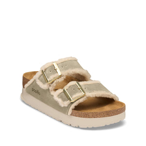 Birkenstock Arizona Teddy Edge Flex Plat. Taupe כפכפי בירקנשטוק אריזונה טדי לנשים