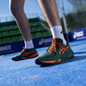 Asics Gel Resolution X Padel Men Jewel Green Energy Orange נעלי פאדל ג`ל רזולושיין לגברים