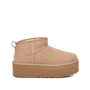 UGG Women's Classic Ultra Mini Platform Sand מגפי קלאסיק אולטרה מיני פלטפורם סנד