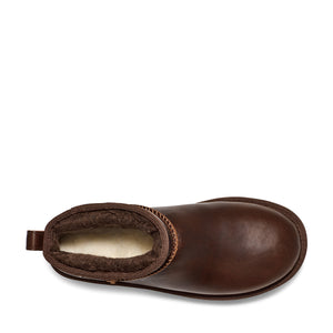 UGG Classic Ultra Mini Leather Regen Ironwood מגפי נשים קלאסיק אולטרה מיני עור חום