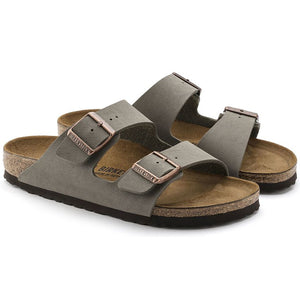 בירקנשטוק כפכפי נשים אריזונה אבן נובוק Birkenstock Arizona Birko Flor Nubuck Stone