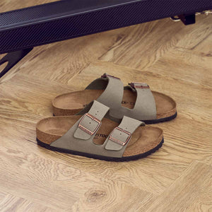 בירקנשטוק כפכפי נשים אריזונה אבן נובוק Birkenstock Arizona Birko Flor Nubuck Stone