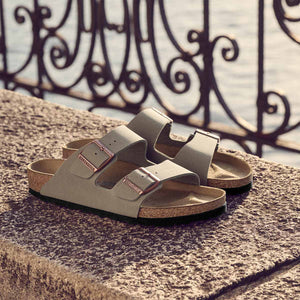 בירקנשטוק כפכפי נשים אריזונה אבן נובוק Birkenstock Arizona Birko Flor Nubuck Stone