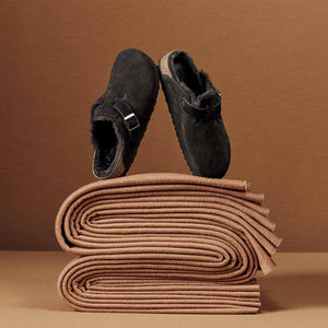 Birkenstock Boston Shearling Fell Mocca כפכפי בוסטון פרווה מוקה