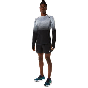 Asics Seamless Ls Top Black Grey חולצת אסיקס לגברים