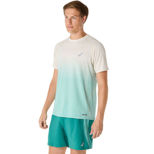 Asics Seamless Ss Top Men Birch Oasis Green חולצת ריצה לגברים אסיקס
