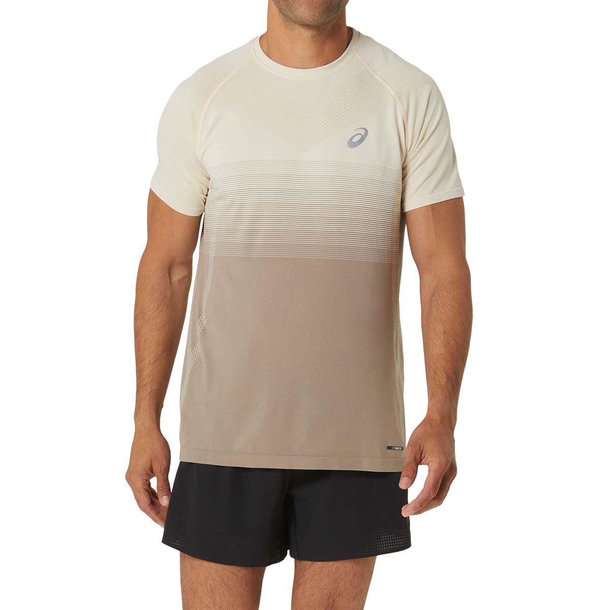 Asics Seamless Ss Top Men Oatmeal Moonrock חולצת ריצה לגברים