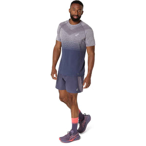Asics Seamless Ss Top Men Lavender Grey Indigo Fog חולצת ריצה לגברים
