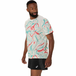 Asics Road All Over Print Ss Top Men חולצת ריצה אסיקס